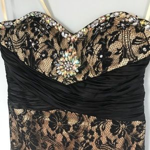 Slim strapless Aspeed lace dress with AB crystals